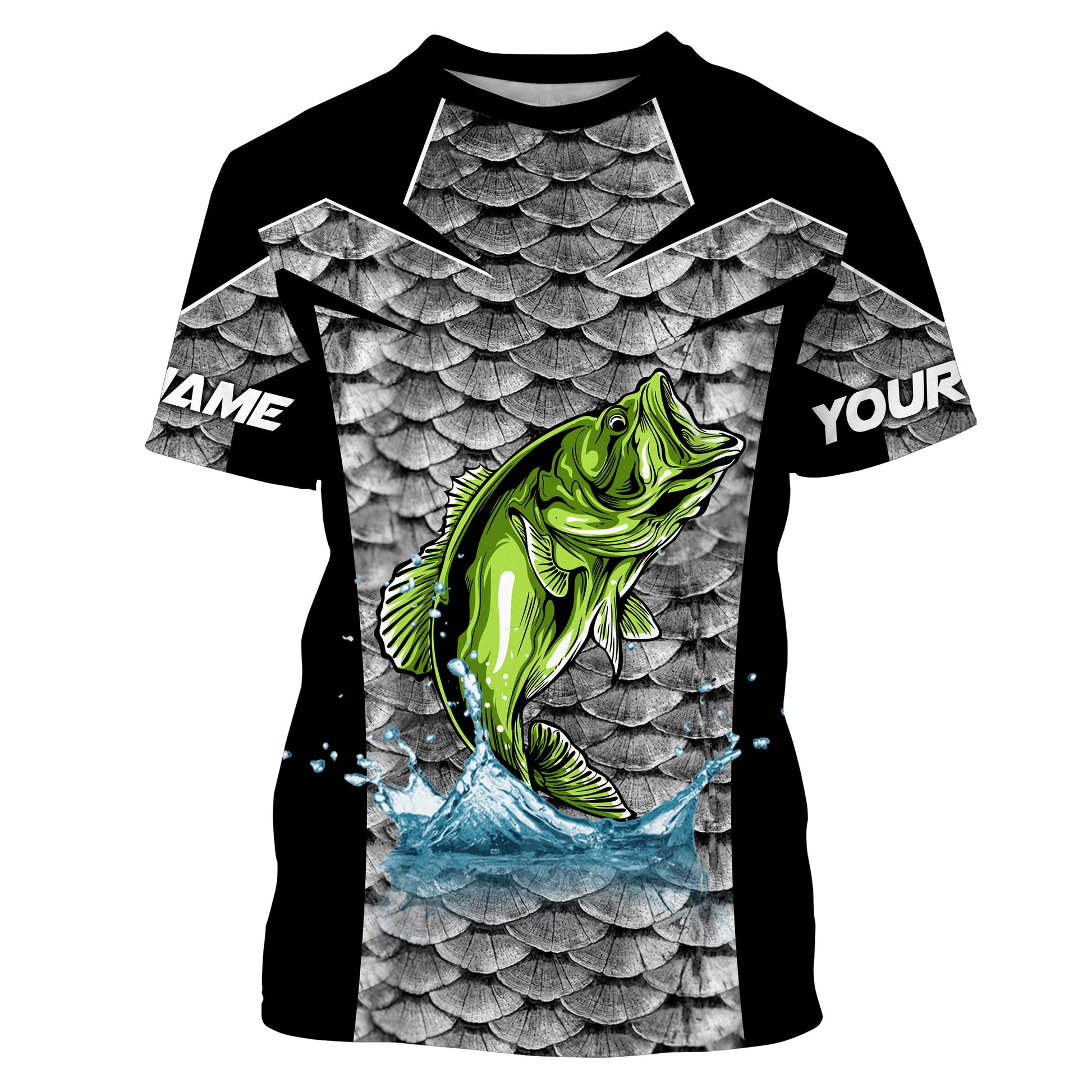 Personalized Bass Fishing, Bass Fishing scales Custom Long Sleeve Fishing tournament - TTN37