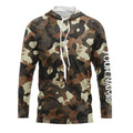 Personalized Brown Camouflage Custom Long Sleeve UV Fishing TTN116