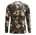 Personalized Brown Camouflage Custom Long Sleeve UV Fishing TTN116