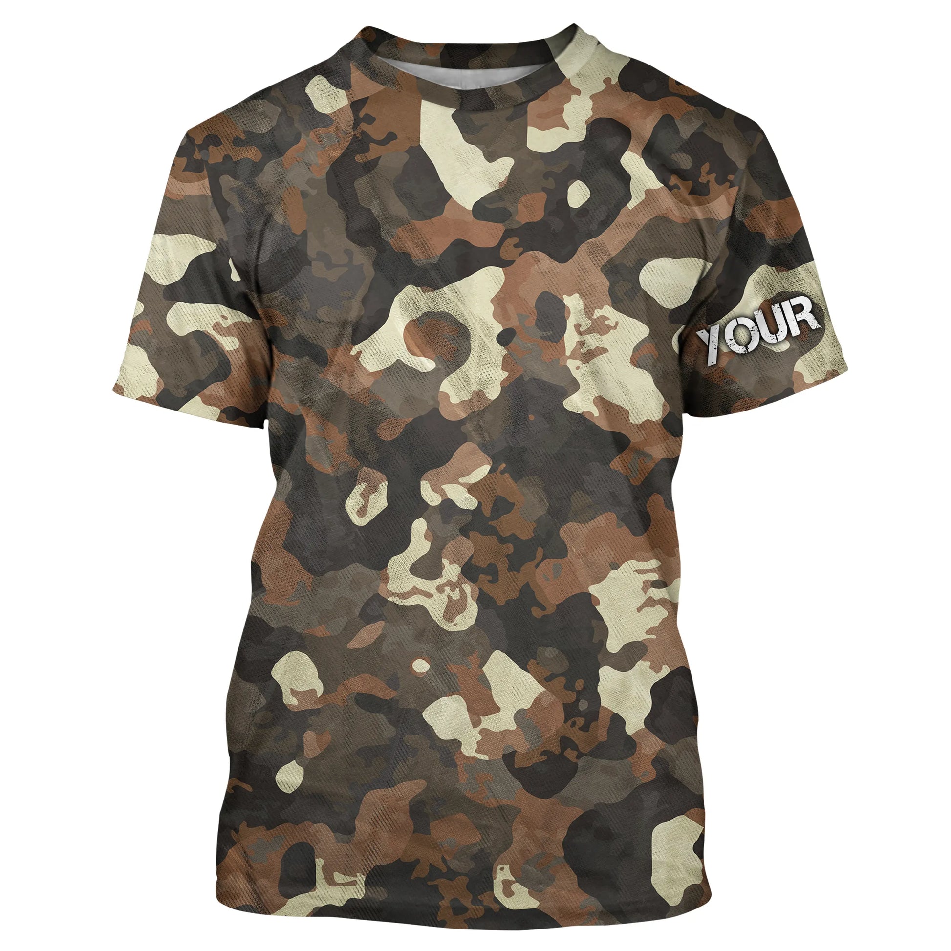 Personalized Brown Camouflage Custom Long Sleeve UV Fishing TTN116
