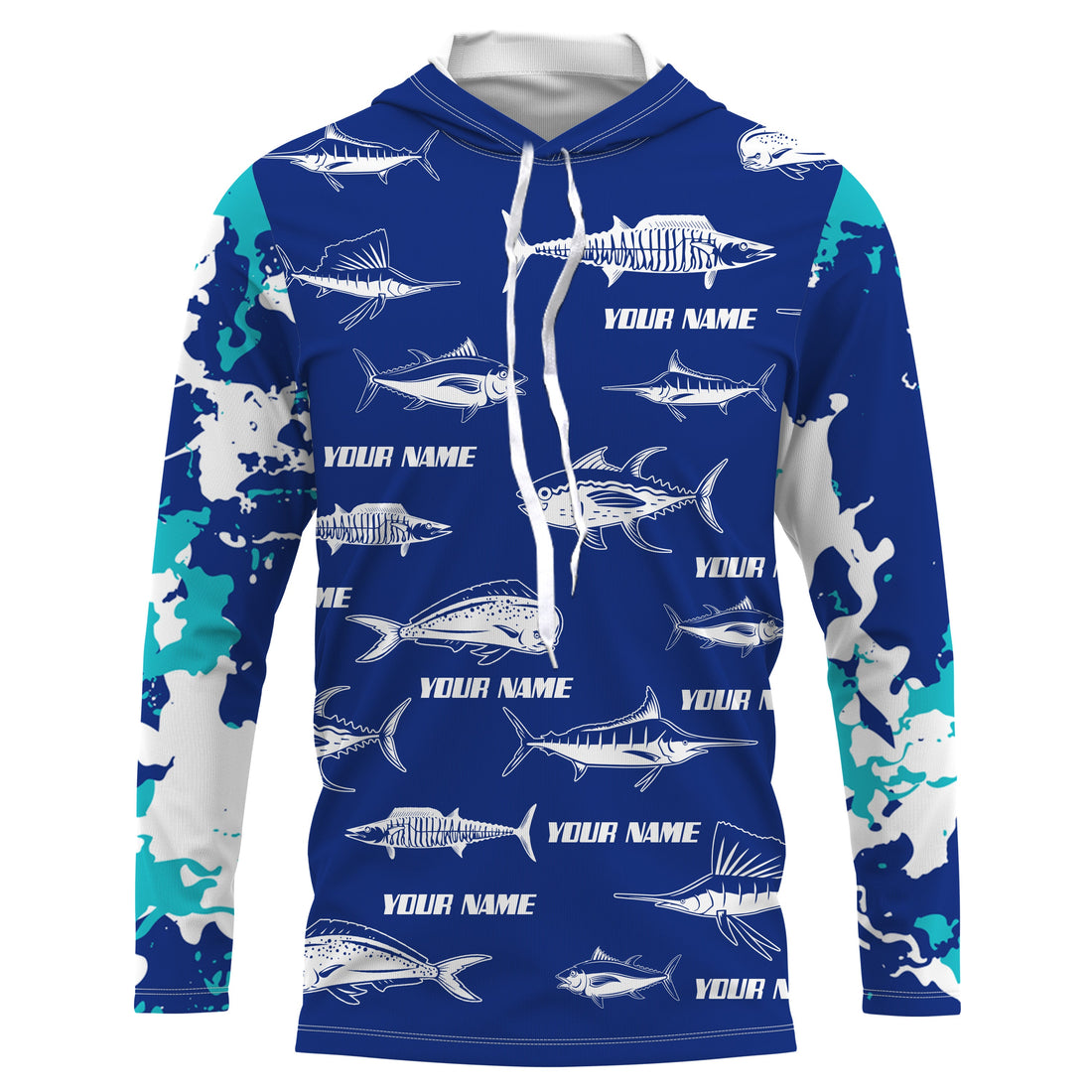Saltwater Fishing Camo Custom UV Protection Long sleeve Performance Fishing TTN75