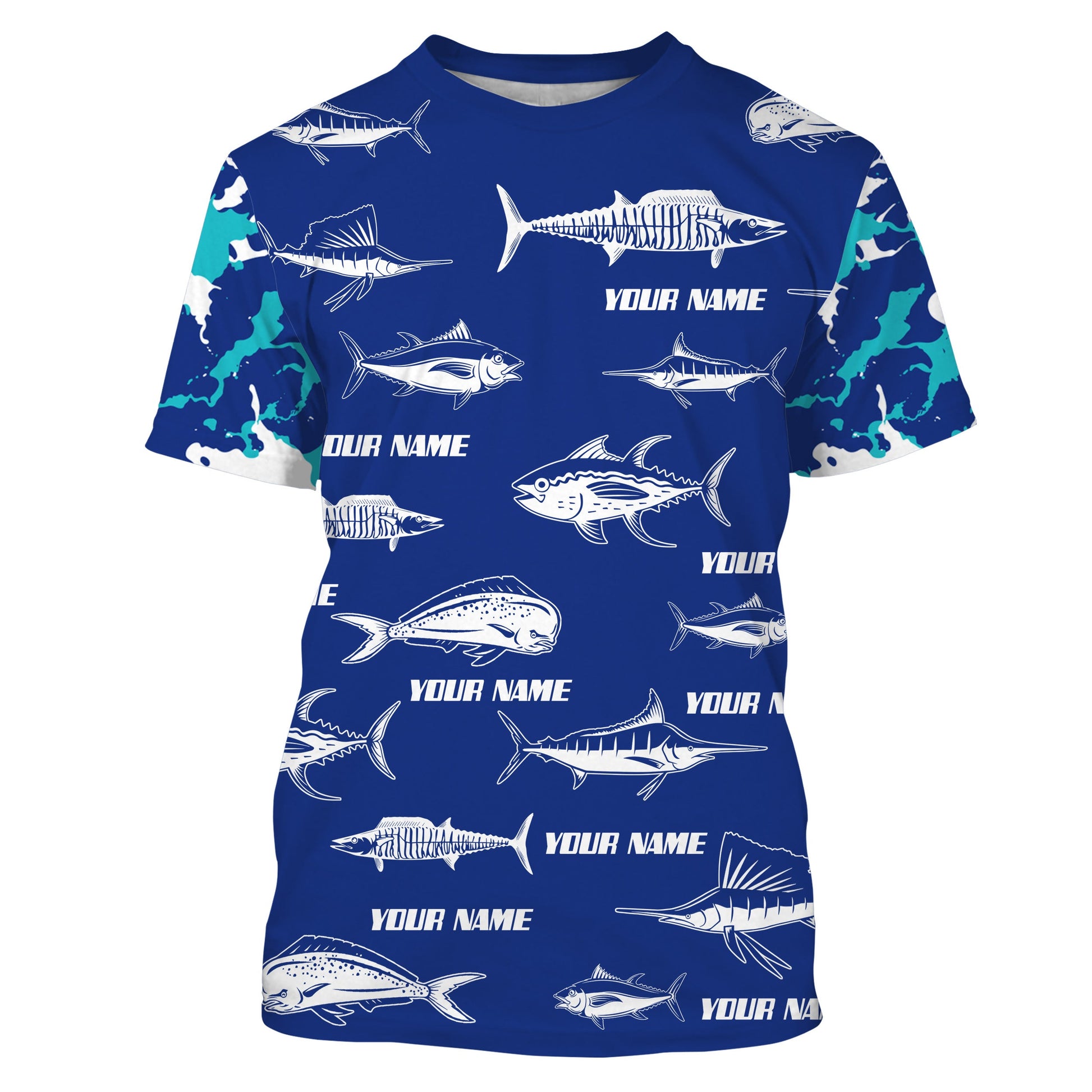 Saltwater Fishing Camo Custom UV Protection Long sleeve Performance Fishing TTN75