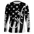 American Flag Fish Hook Heartbeat Custom Long Sleeve Fishing Personalized Patriotic Fishing Gifts TTN19