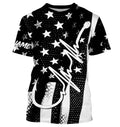 American Flag Fish Hook Heartbeat Custom Long Sleeve Fishing Personalized Patriotic Fishing Gifts TTN19