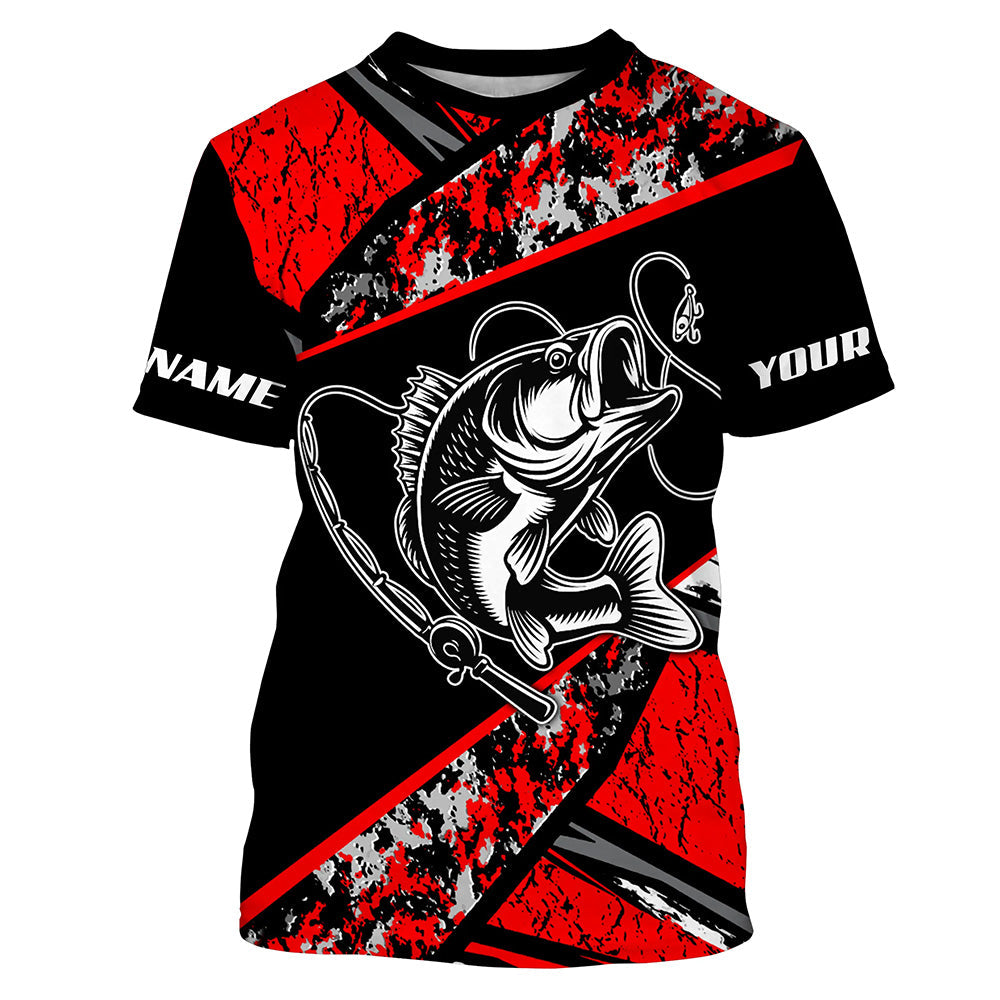 Personalized Bass Fishing, Custom Long Sleeve Bass Fishing Tournament Fishing TTN95