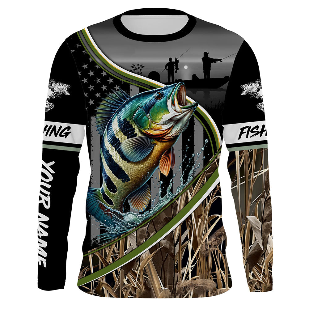 Peacock Bass Custom name Long Sleeve tournament Fishing for Fisherman TTN46