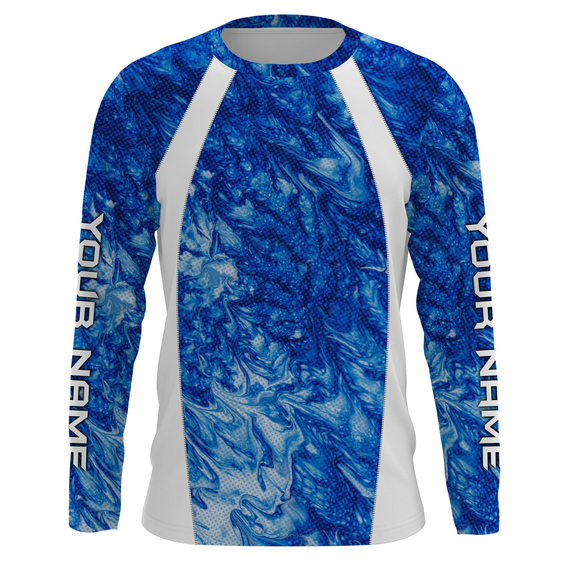 Men's Fishing Blue Sea Camo Sun Protection Outdoor Long Sleeve Gift For Fisherman TTN60