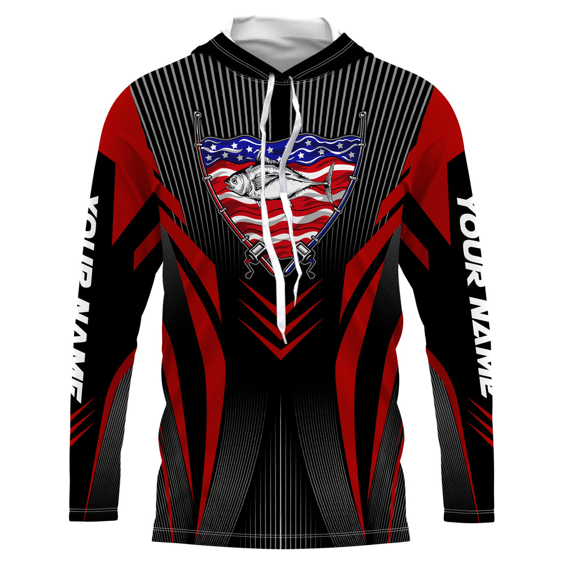 Tuna Fishing American Flag Custom performance Long Sleeve, Patriotic Fishing for fisherman TTN20