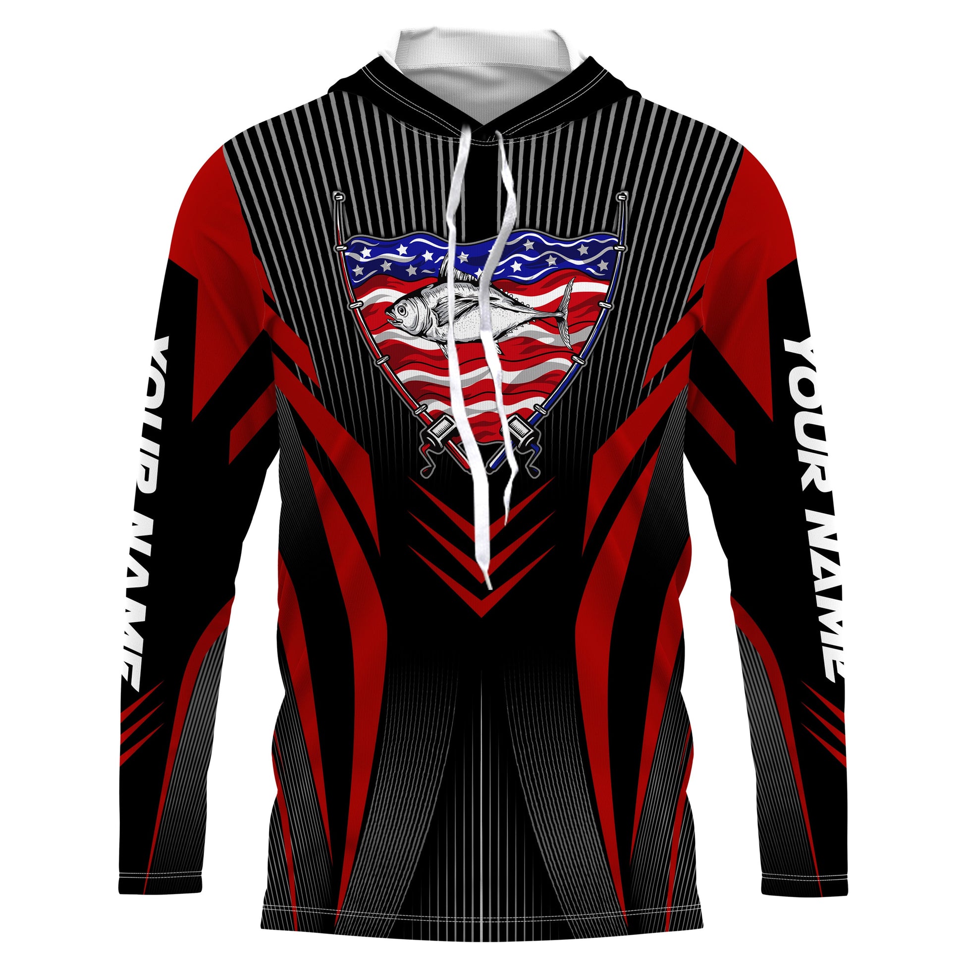 Tuna Fishing American Flag Custom performance Long Sleeve, Patriotic Fishing for fisherman TTN20