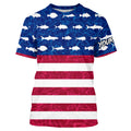 USA Patriotic Fishing American Flag Custom name UV Long Sleeve - Performance Fishing TTN117