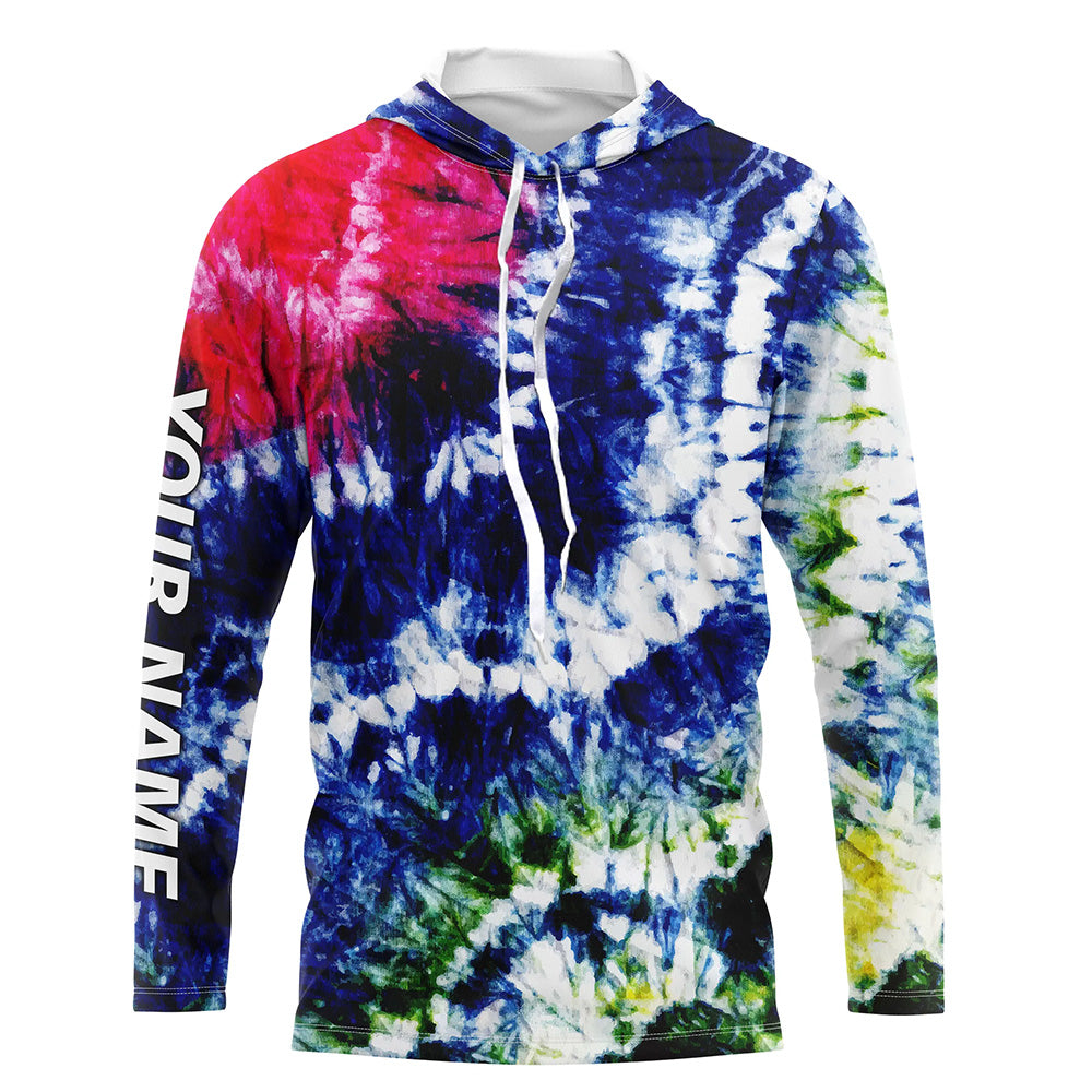 Colorful Wave Tie-Dye Pattern, Performance Long sleeve UV Protection Fishing, Gift For Fisherman TTN125