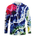 Colorful Wave Tie-Dye Pattern, Performance Long sleeve UV Protection Fishing, Gift For Fisherman TTN125