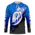 Blue Camo Fish Reaper Skull Custom Long Sleeve Performance Fishing TTN92