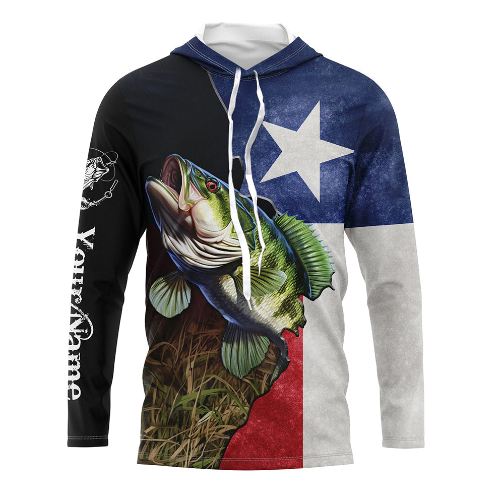 Bass Fishing Texas Flag Custom Name UV Protection - Personalized Fishing Gifts TTN24