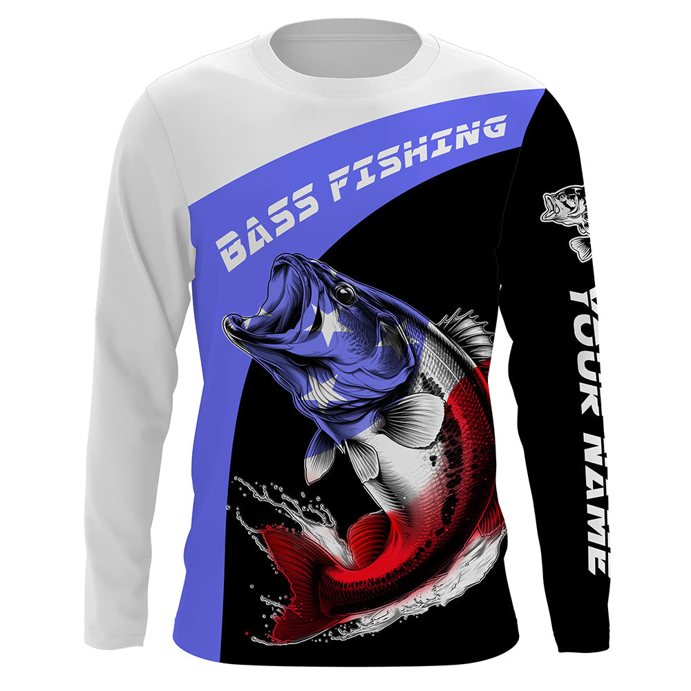 Bass Fishing American Flag Custom Name 3D, Patriotic Bass Fishing for fisherman TTN48