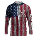 Fish On American Flag UV Protection Custom Long Sleeve Patriotic Fishing TTN127
