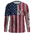 Fish On American Flag UV Protection Custom Long Sleeve Patriotic Fishing TTN127