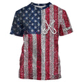 Fish On American Flag UV Protection Custom Long Sleeve Patriotic Fishing TTN127