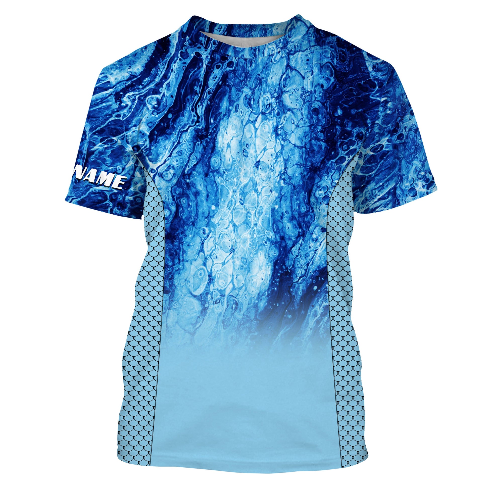 Performance Fishing Long Sleeve Sun Protection Blue Sea Camo TTN79