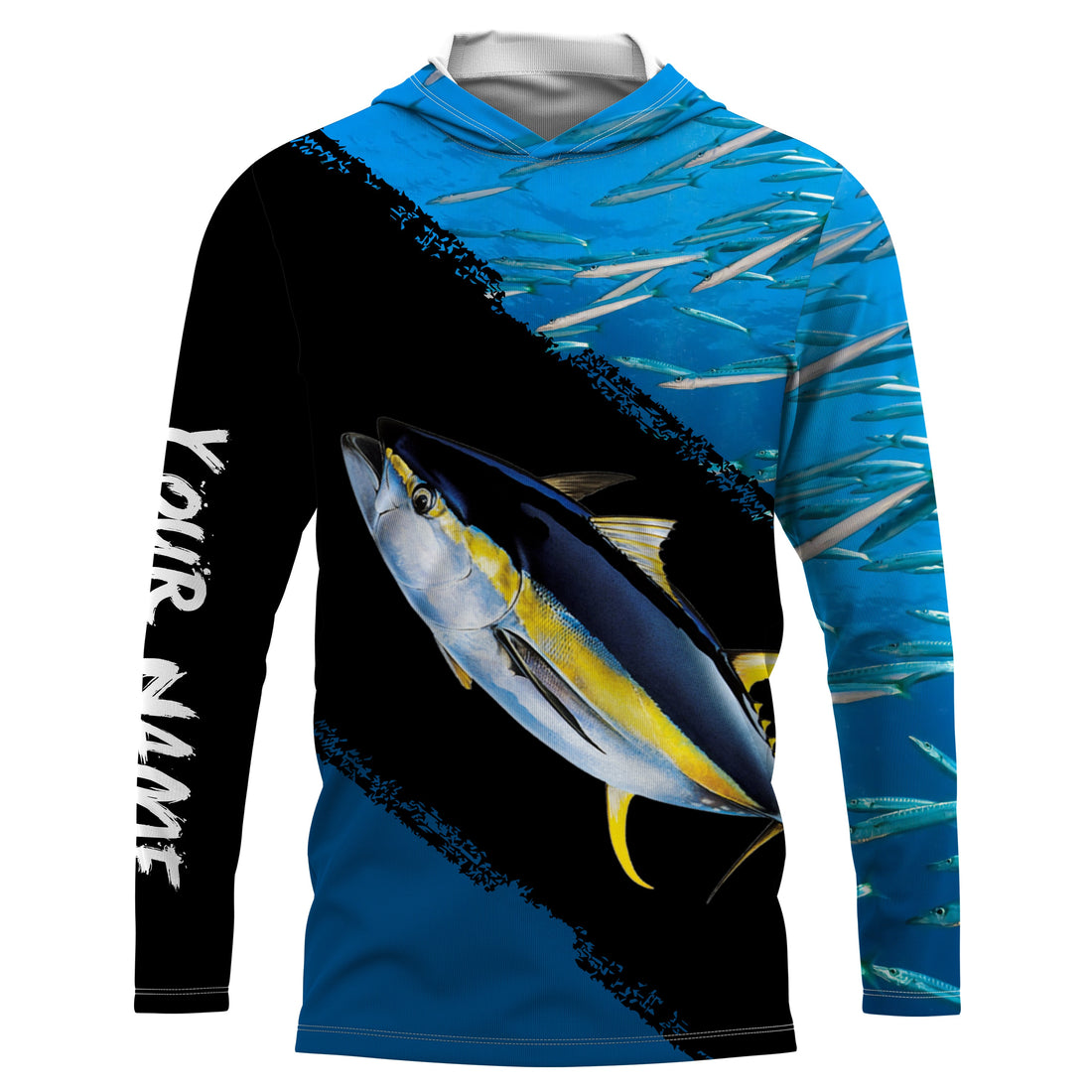 Yellowfin Tuna Fishing Blue Ocean Camo Performance Fishing, Personalized Fishing TTN31