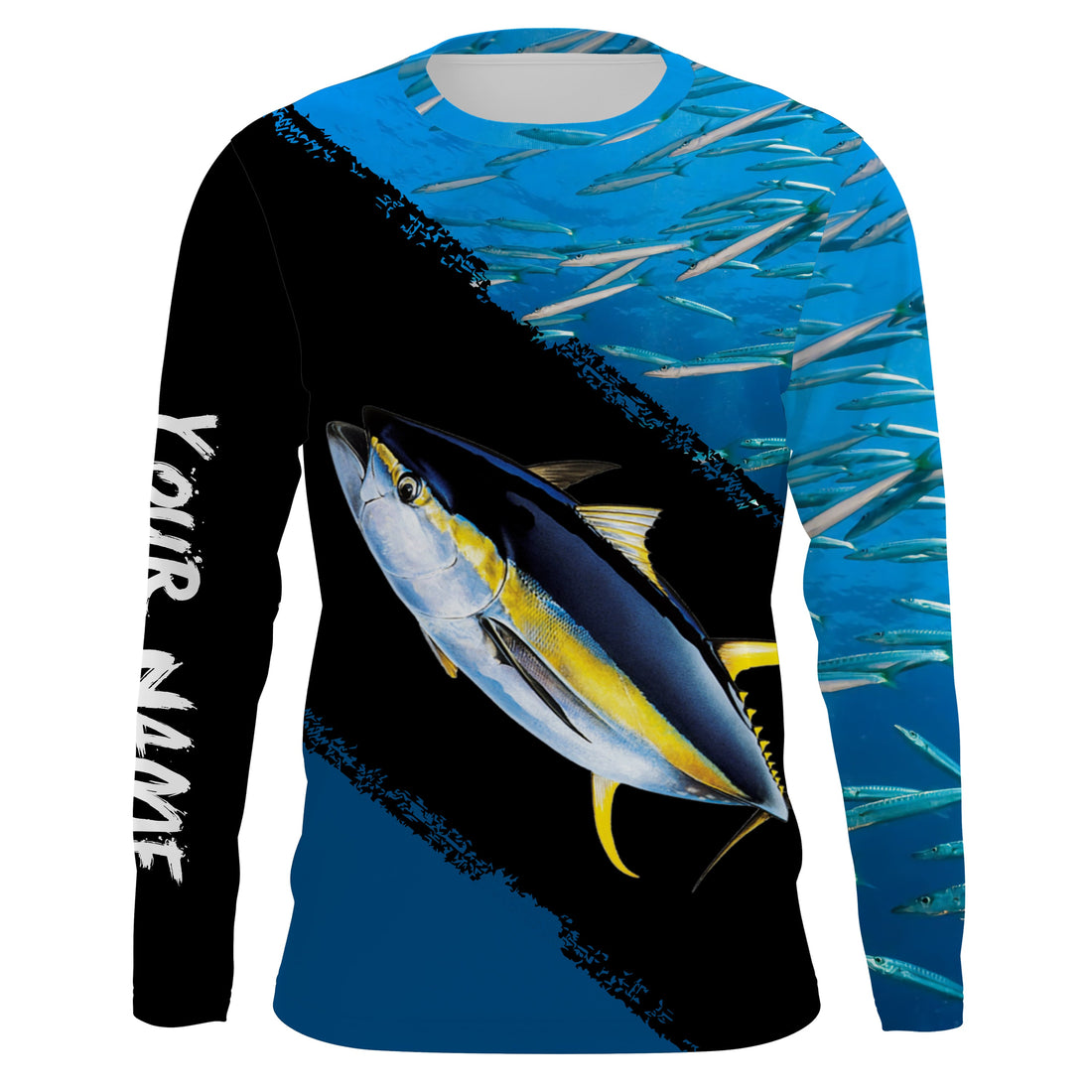 Yellowfin Tuna Fishing Blue Ocean Camo Performance Fishing, Personalized Fishing TTN31