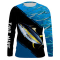 Yellowfin Tuna Fishing Blue Ocean Camo Performance Fishing, Personalized Fishing TTN31