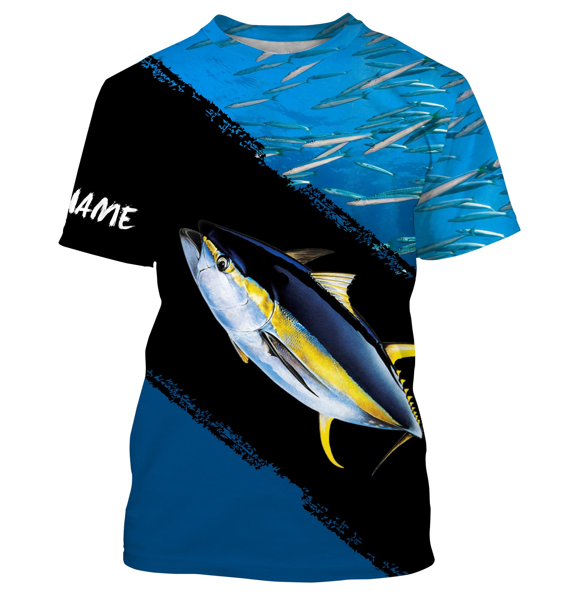 Yellowfin Tuna Fishing Blue Ocean Camo Performance Fishing, Personalized Fishing TTN31