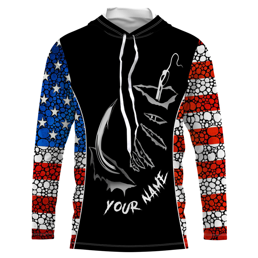 American Flag 3D Fish hook Customize UV Protection Long sleeve performance Patriot Fishing TTN50