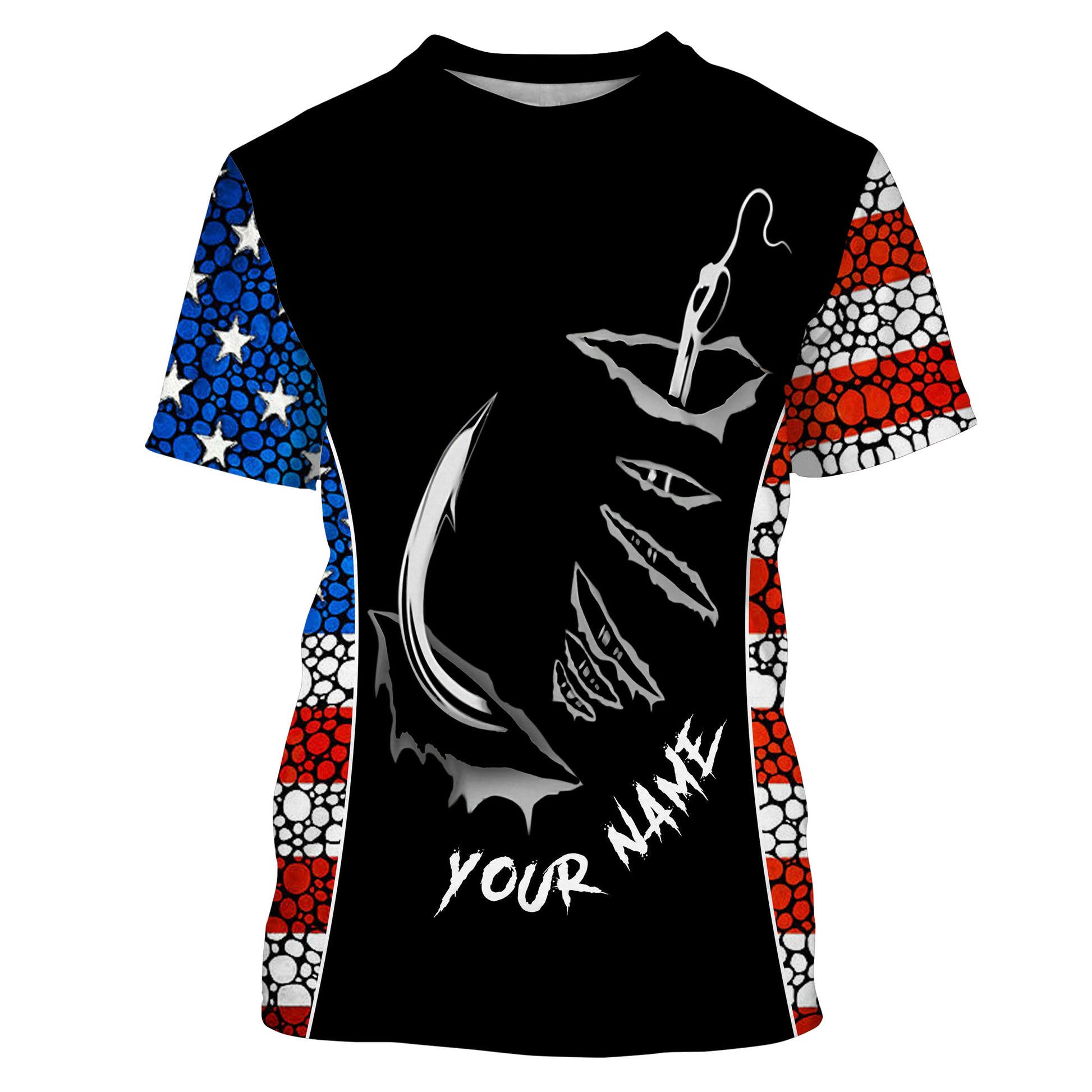 American Flag 3D Fish hook Customize UV Protection Long sleeve performance Patriot Fishing TTN50