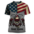 American Flag Fish reaper Custom Long sleeve UV, US flag personalized Patriotic Fishing gifts TTN11