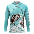 Bass Fishing Custom Long sleeve performance Fishing, Bass Fishing | sky blue - TTN32
