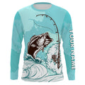 Bass Fishing Custom Long sleeve performance Fishing, Bass Fishing | sky blue - TTN32