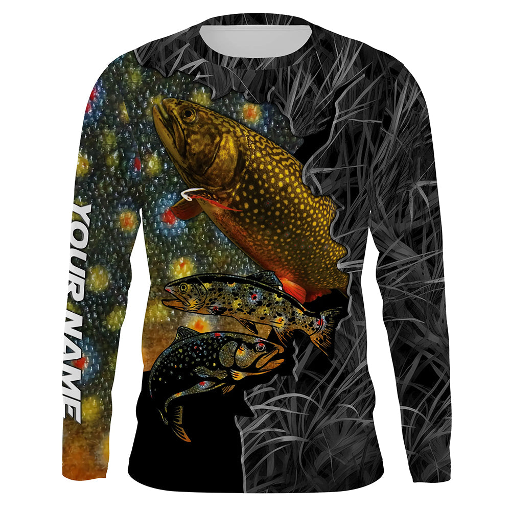 Brook Trout Fishing Camo Custom Name UV Protection, Trout Fishing Tournament TTN68