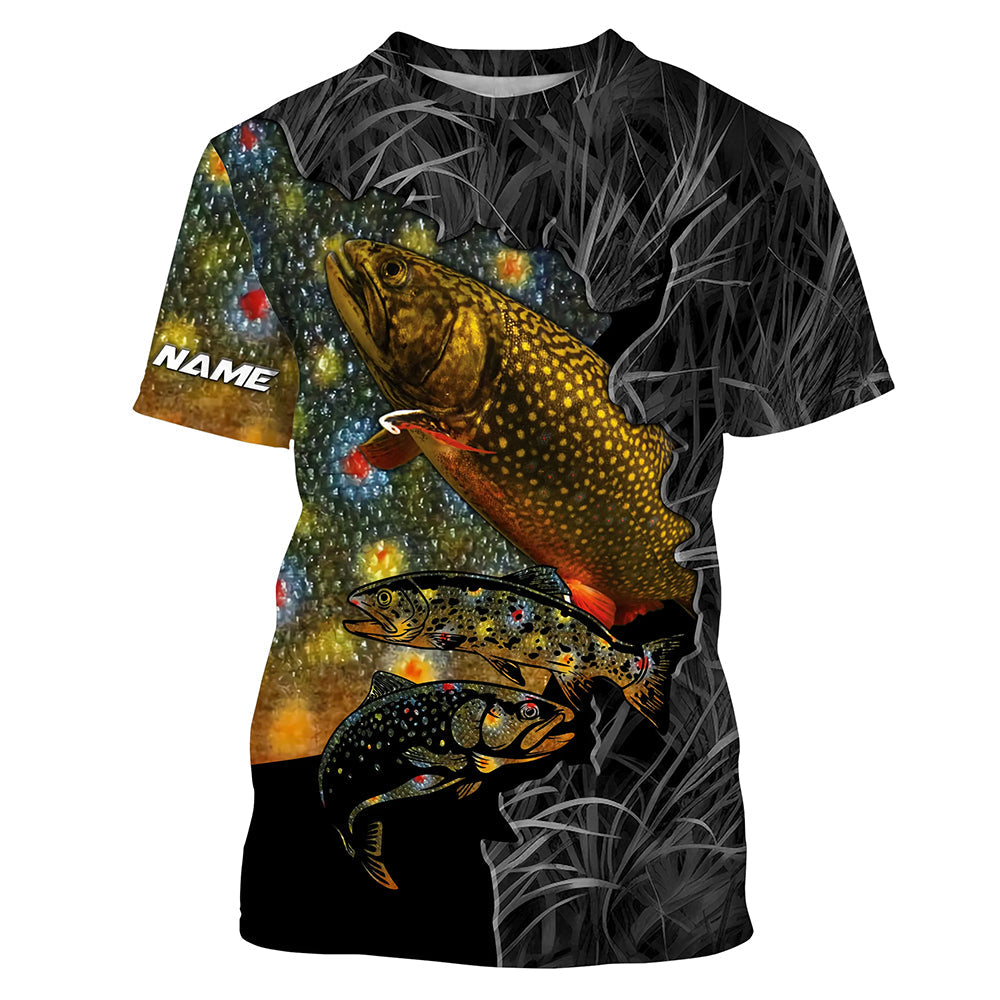 Brook Trout Fishing Camo Custom Name UV Protection, Trout Fishing Tournament TTN68