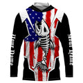 Bass Fish Skeleton American Flag Patriotic UV Protection Fishing Personalized Fishing TTN25