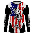 Bass Fish Skeleton American Flag Patriotic UV Protection Fishing Personalized Fishing TTN25