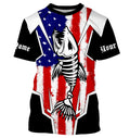 Bass Fish Skeleton American Flag Patriotic UV Protection Fishing Personalized Fishing TTN25