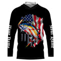 Tuna Fishing American Flag Custom Long Sleeve performance Fishing, Personalized Fishing TTN26