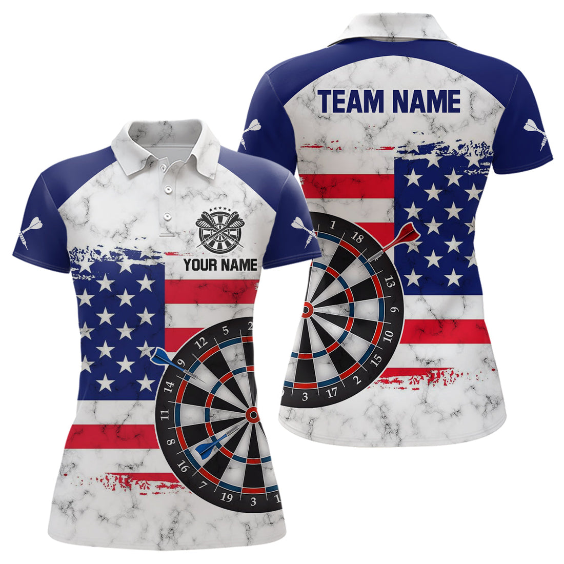 American Flag Target Darts Quarter-Zip Custom Patriotic Darts Dart YYD0059
