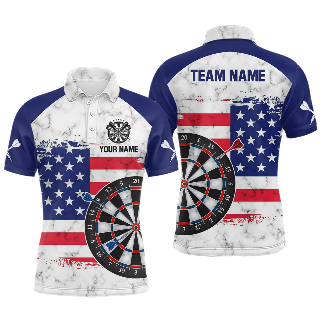 American Flag Target Darts Quarter-Zip Custom Patriotic Darts Dart YYD0059