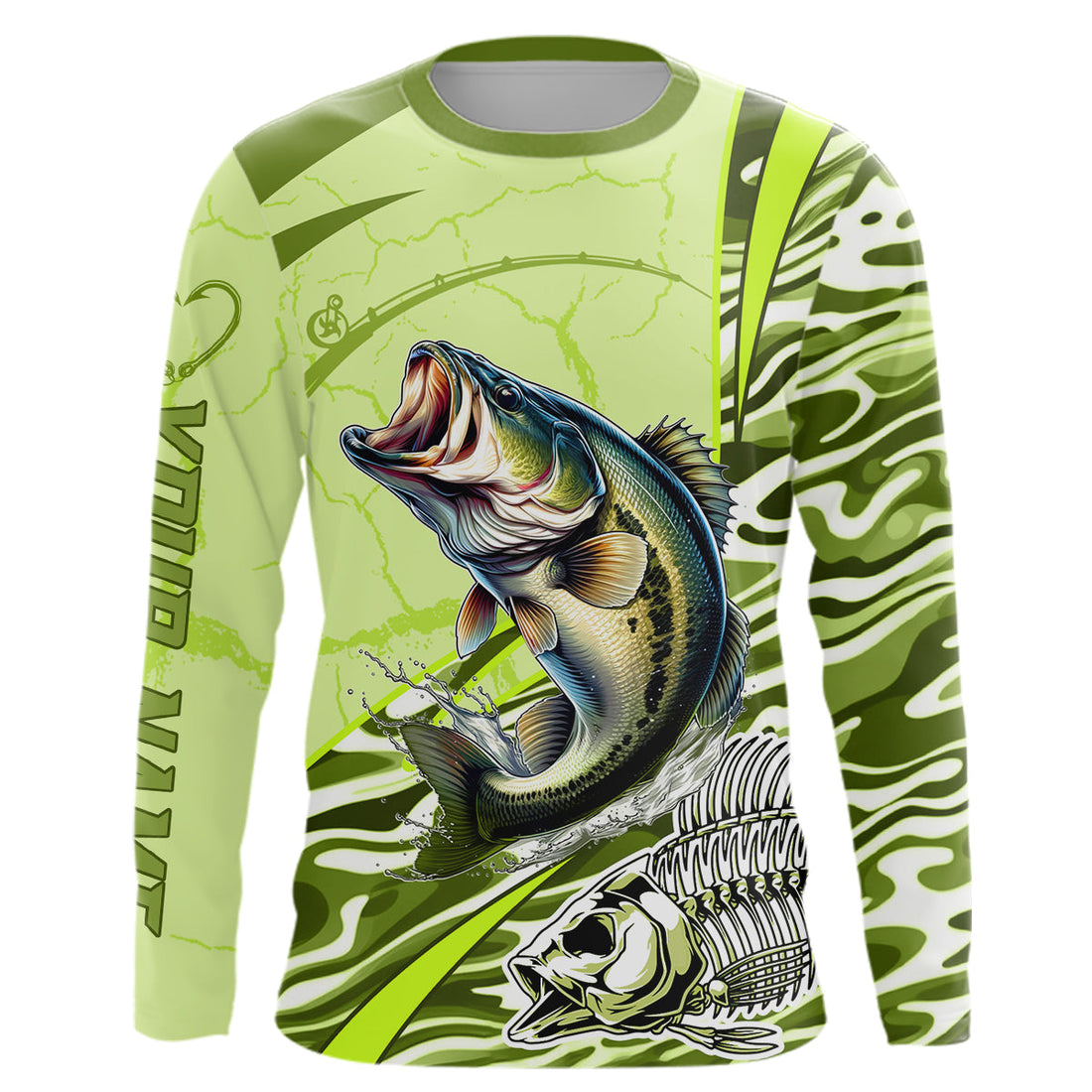 Bass Fishing Water Waves Camo Customize And Women Personalized Fishing Gift YYD0065