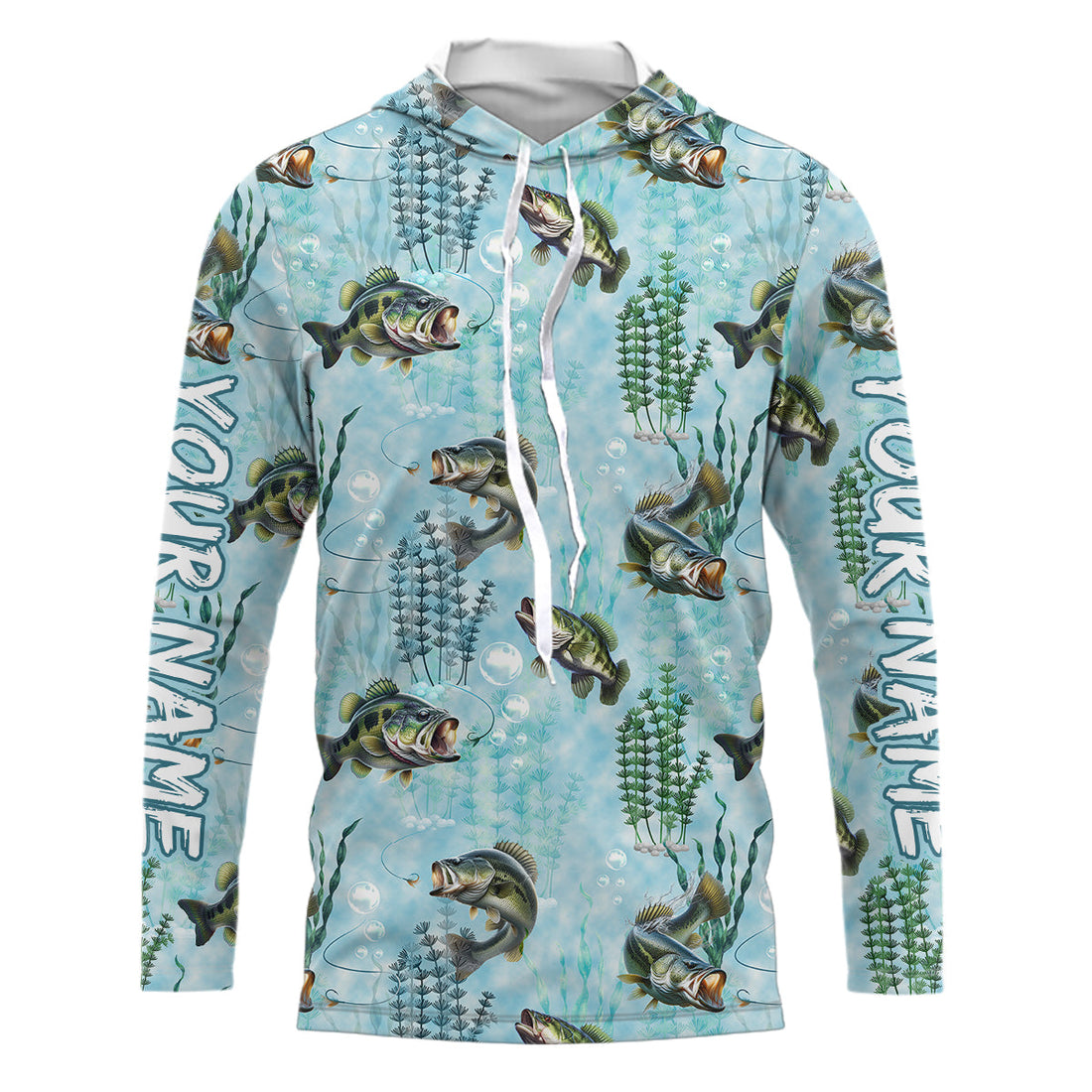 Largemouth Bass Fishing Algae Pattern Customize And Women Personalized Fishing Gift YYD0025