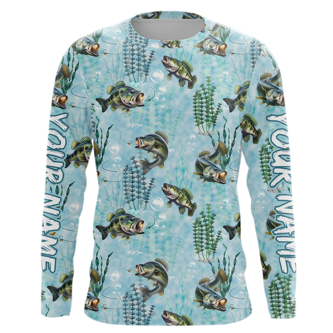 Largemouth Bass Fishing Algae Pattern Customize And Women Personalized Fishing Gift YYD0025