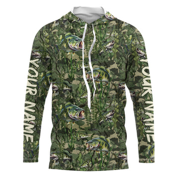 Largemouth Bass Fishing Camouflage Algae Pattern Customize And Women Personalized Fishing Gift YYD0026