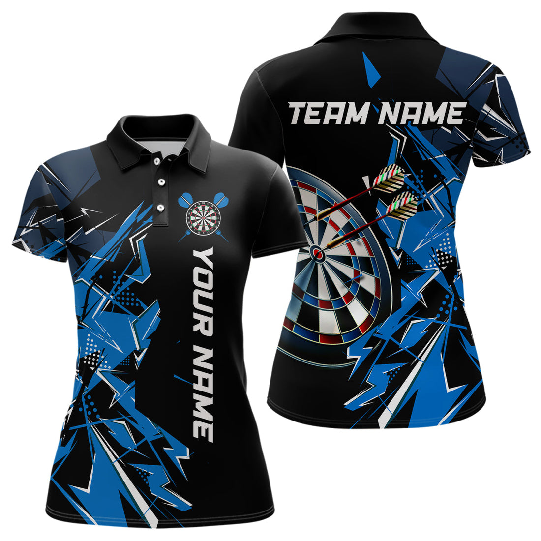 Black White Quarter-Zip Custom Name Patriotic Darts Dart | Blue - Purple - Red YYD0067