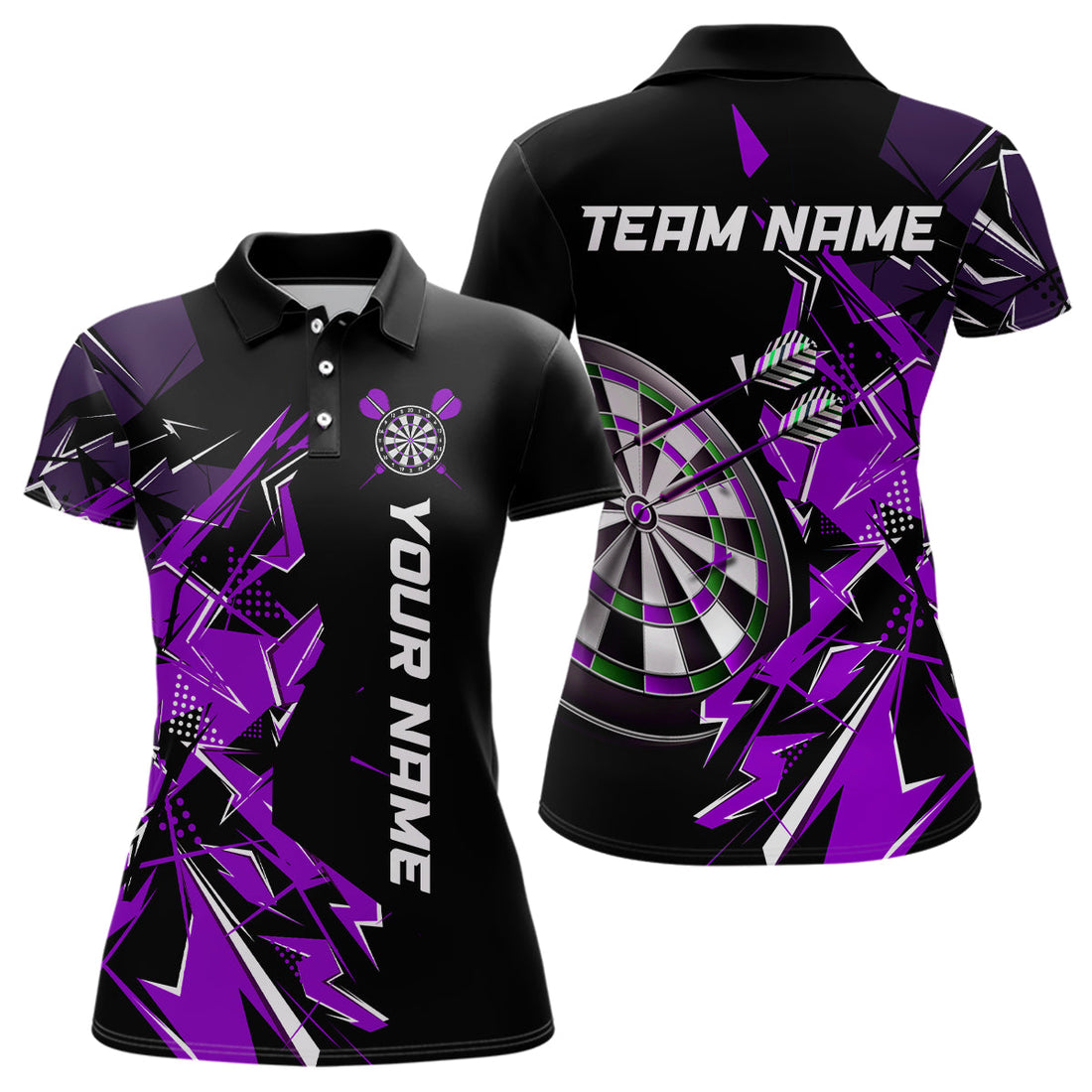 Black White Quarter-Zip Custom Name Patriotic Darts Dart | Blue - Purple - Red YYD0067