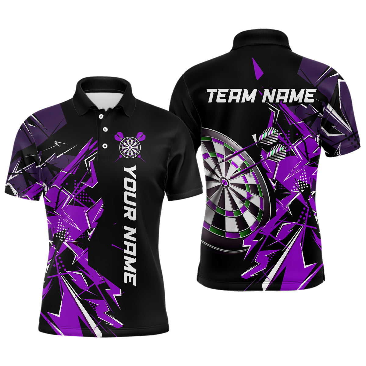 Black White Quarter-Zip Custom Name Patriotic Darts Dart | Blue - Purple - Red YYD0067