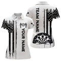 Darts American Flag Grunge Quarter-Zip Custom Patriotic Darts Dart YYD0078 - Black White