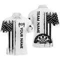 Darts American Flag Grunge Quarter-Zip Custom Patriotic Darts Dart YYD0078 - Black White