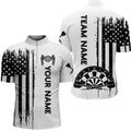 Darts American Flag Grunge Quarter-Zip Custom Patriotic Darts Dart YYD0078 - Black White